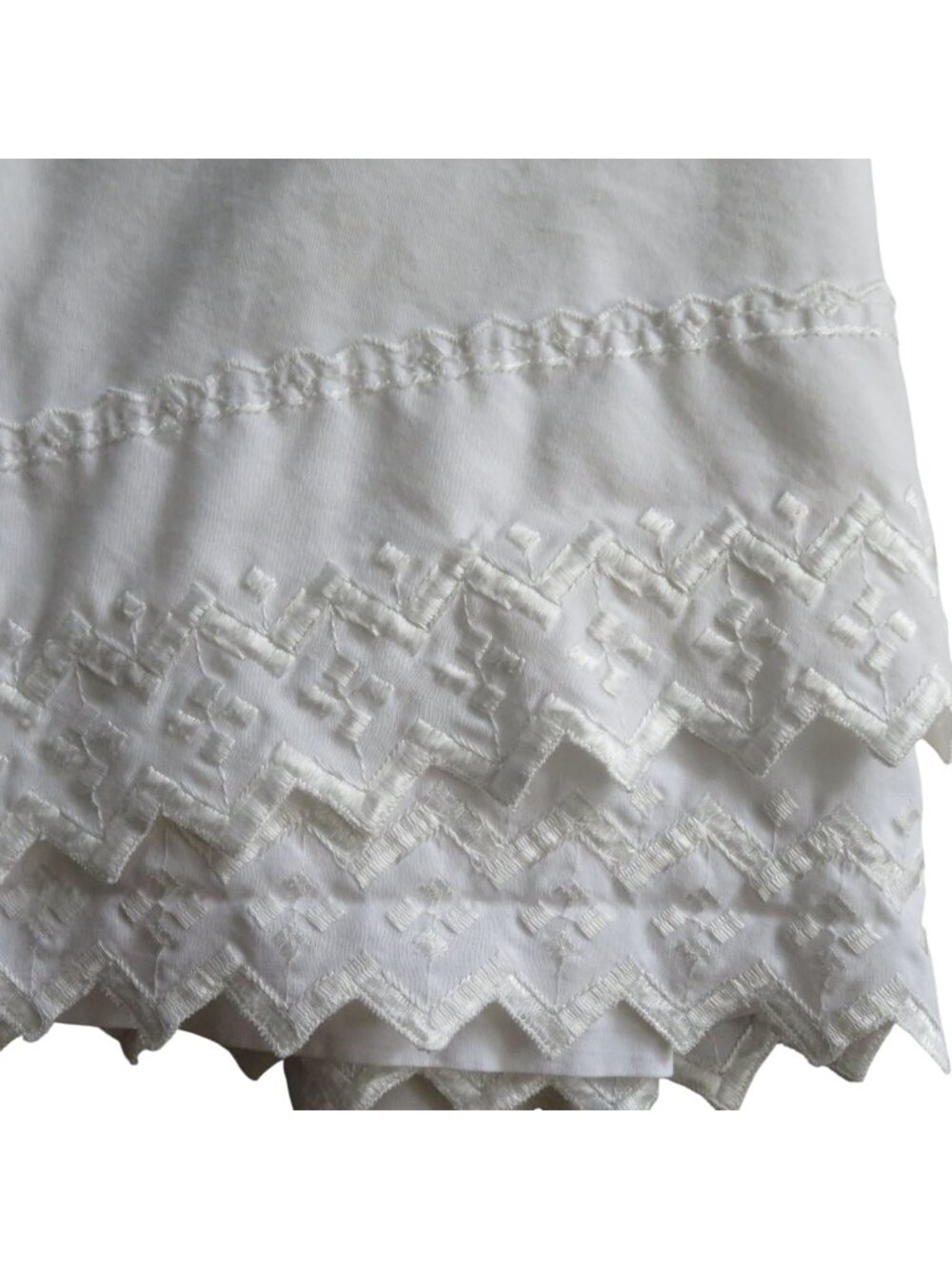 Vintage WestPoint Stevens Queen White Flat Sheet Embroidered Edge Cottage Countr